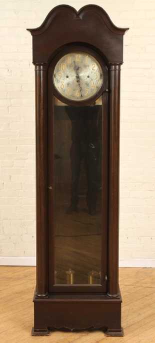 HERSCHEDE MAHOGANY TALL CASE CLOCK C.1910