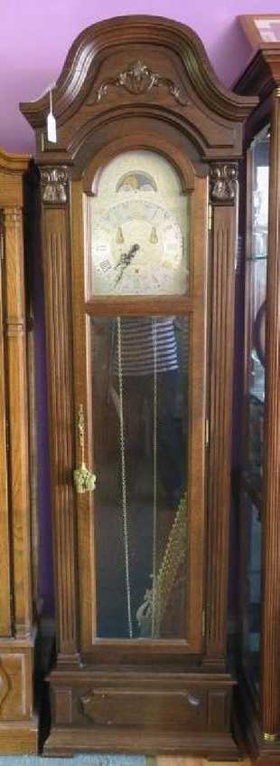 Western Germany Oak Tall Case Weight Driven Clock: